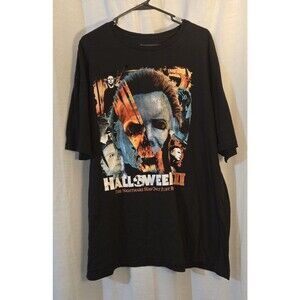 Halloween II Movie 100% Cotton Graphic T-Shirt Black Size 3XL Tee